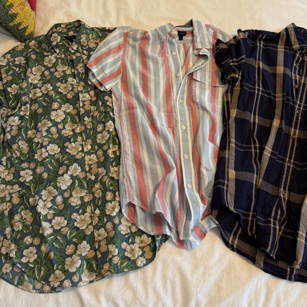 J Crew Short Sleeve Button Up Summer Shirts (Size Small) (All 3 together)